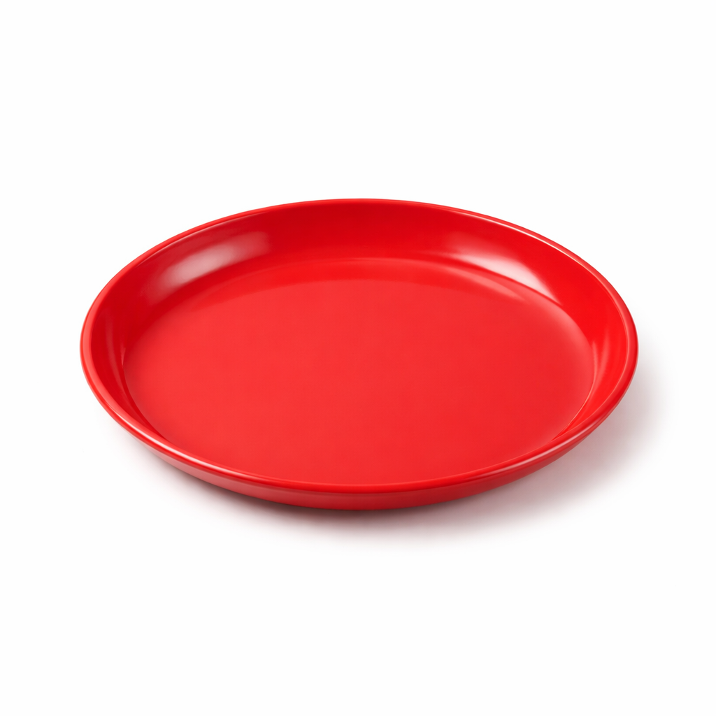 High Contrast Red Plate for Easier Mealtimes