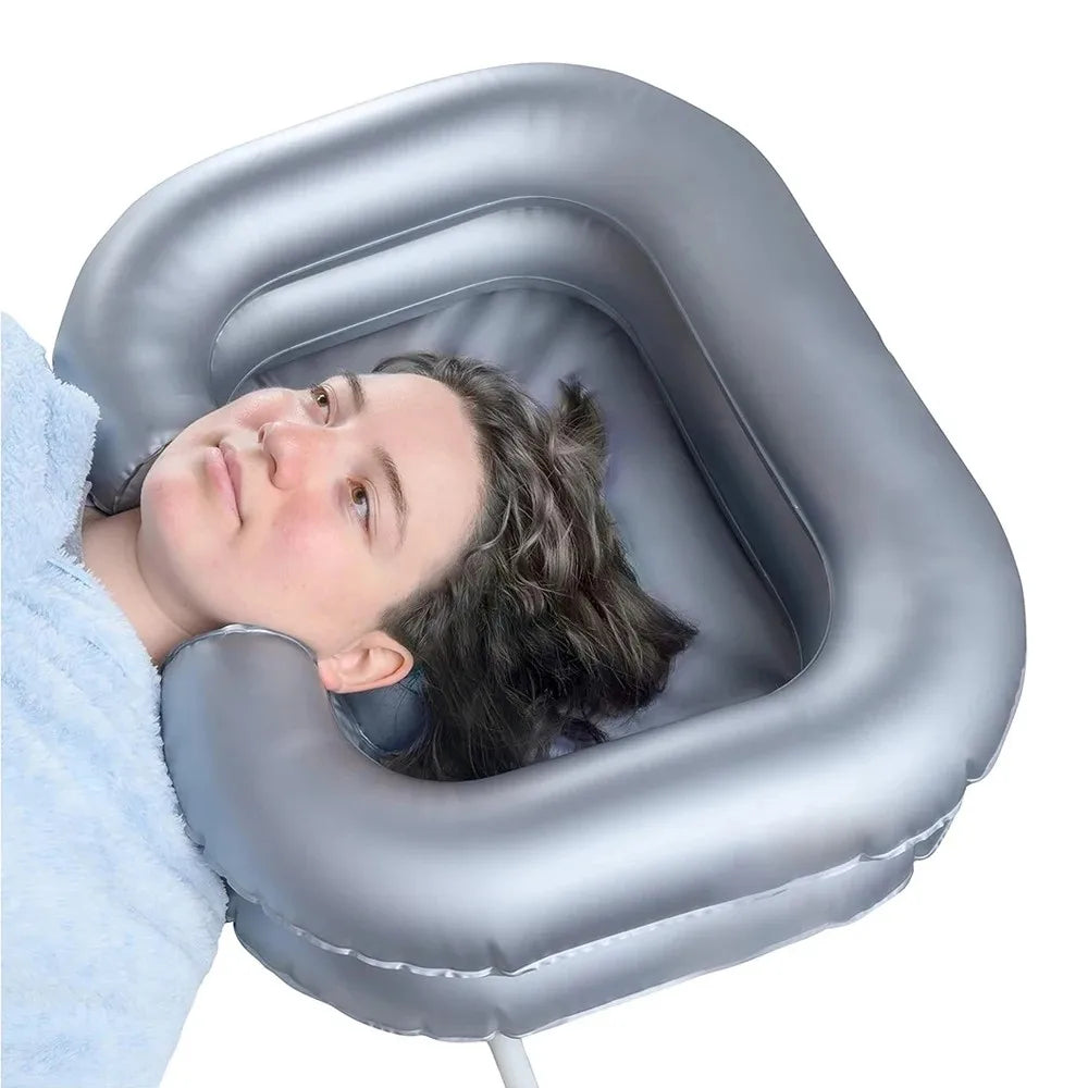 Inflatable Bedside Shampoo Basin for Easy Hair Washing